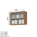 Armário Aéreo 2 Portas MDP Venaly Henn 80 cm